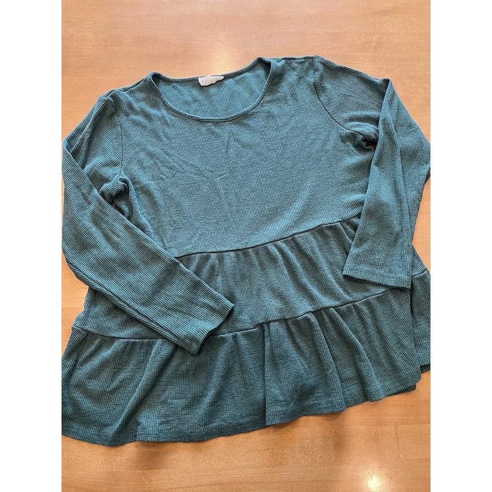 Jane And Delancey Women's Top M Boho Forrest Green Flowy Work Wear Medium